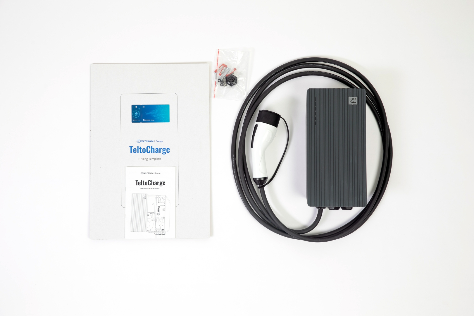 Зарядна станція комерційного використання TeltoCharge EVC1211P1000 type 2 cable + modem 22kW (32A / 3-phase)