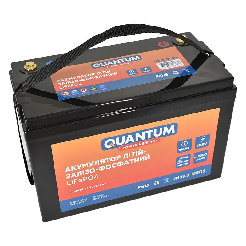 Акумулятор літій-залізо-фосфатний Quantum LiFePO4, 12.8V, 100Ah